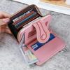 Korean Style Women's Litchi Pattern Embroidered Wallet with Zipper & Buckle