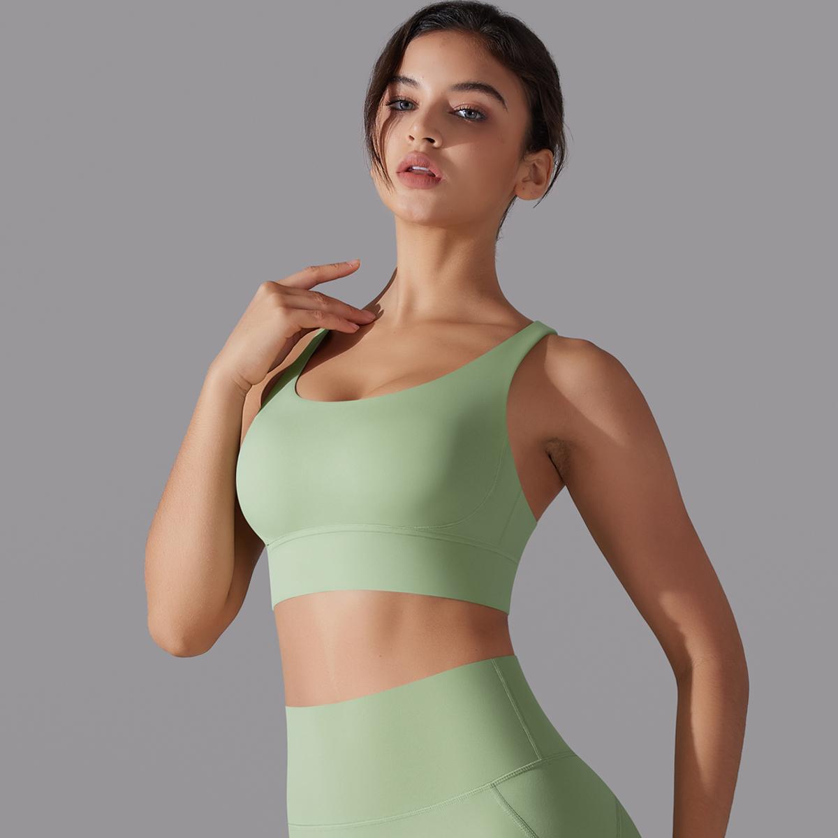 Auroth Back Cross Yoga Bra Womens Solid Color Gym Sports Жилет Beauty Back Fitness — фото 6