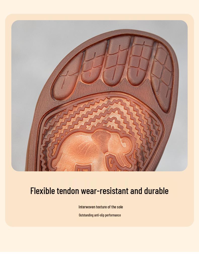 Retro Rutschfeste Atmungsaktive Slipper aus Leder für Mittelalte und Ältere Frauen