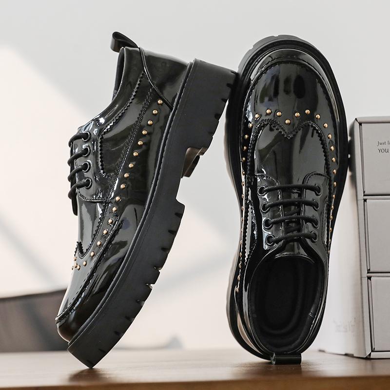 Fashion Classic Mens Casual Shoes PU Leather Lace-Up Oxford Shoes Street Style Male Sneakers Fashion Formal Dress Footwear Derby Shoes