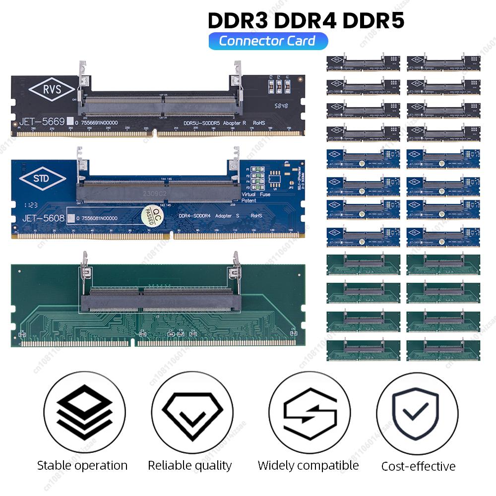 5-1PCS DDR3 DDR4 Laptop To Desktop Memory Adapter Card SO-DIMM To PC DIMM Card Connector Card Memory Stick RAM Connector Adapter