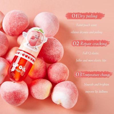 1PC Pfirsich Feuchtigkeitsspendender Lipgloss Pfirsich Wasserdicht Glänzend Langlebig Nicht Klebrig Natürliche Lippentönung Tägliches Make-Up Lippenöl Primer