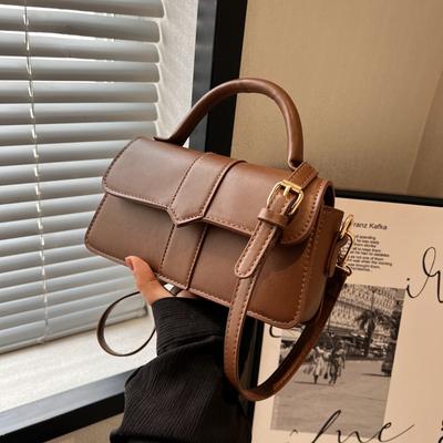 Kožená kabelka Pu cez rameno pre ženy - Módne crossbody kabelky Vintage kabelka do podpazušia Square Satchel