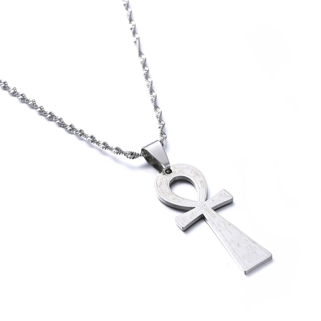 Stainless Steel Egyptian Ankh Cross Ancient Symbol Of Life Egypt Eye Neckalce Pendant Jewelry
