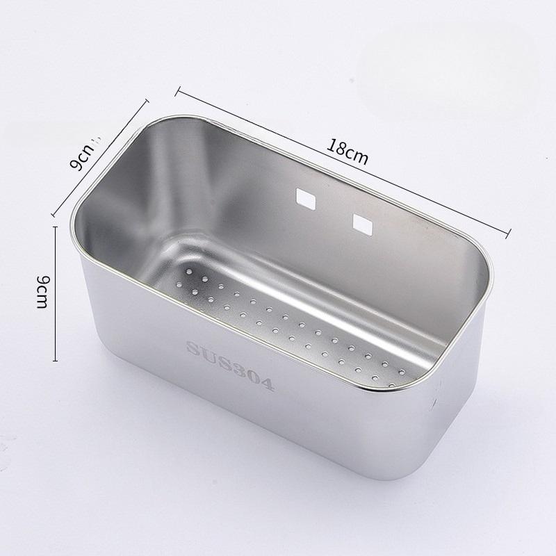 Stainless Steel Drain Basket Kitchen Sink Rack Wash Basin Sink Filter Triangular/square Fruit Vegetable Drainer Storage Rack