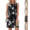 Women's Loose-Fit Casual Printed Split-Hem Sleeveless A-Line Dress