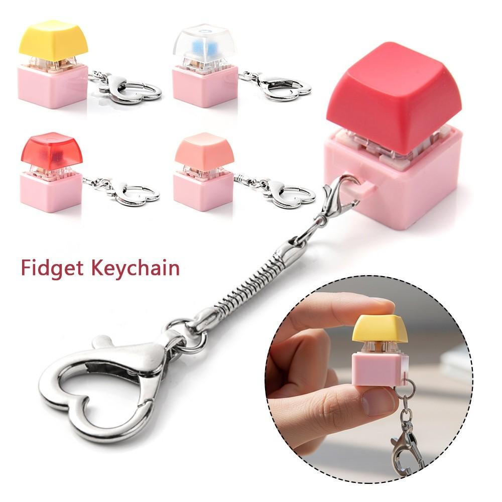 Entspannender DIY Tastatur Fidget Schlüsselanhänger Ohne Licht Tastenkappe Clicker Spielzeug Stressabbau Tasten Knopf Finger Tastaturkappen