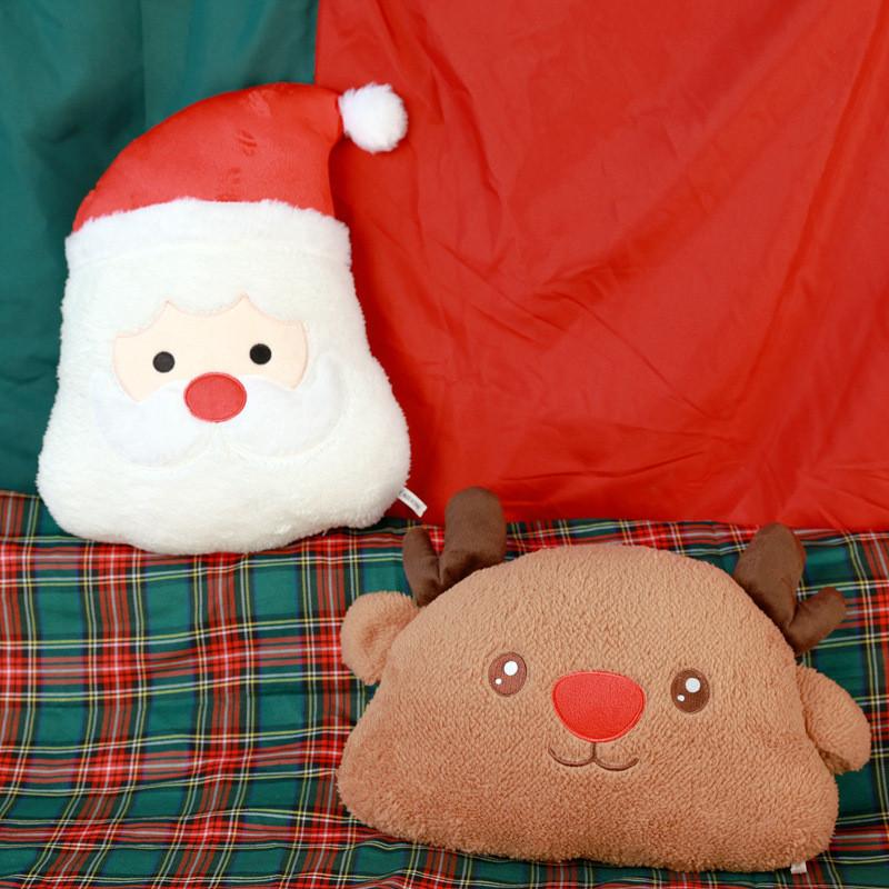 Santa Milu Cute Deer Cartoon Plush Doll Pillow For Christmas Decoration Home