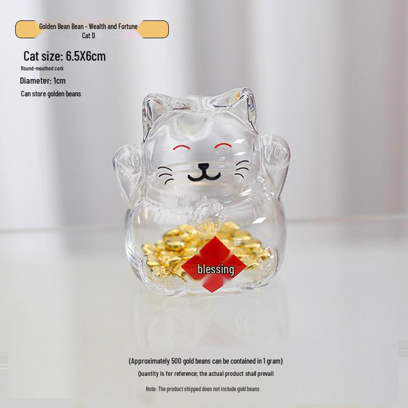 

Mini Lucky Cat High Borosilicate Glass Bean Storage Container - Festival Gift