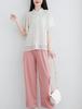 Shirt for Short Loose Large Size [EASTEMPO] Women, Sleeve, Summer, Stylish, Chiffon, Fit, Office, Thin, Plain, (JP, Alphabet, L, White)