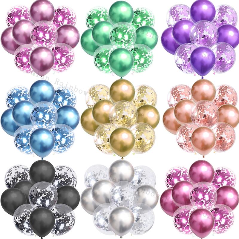10/30/50/100Pcs 1012 Inch White Golden Balloons Pastel Ballon Golden Confetti Balloons For Birthday Weddings Anniversary Party 5