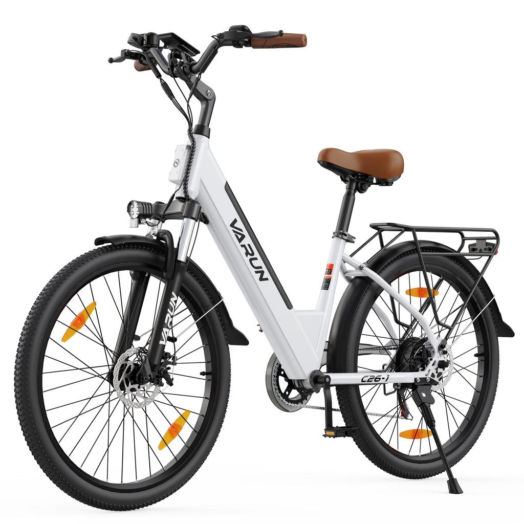 VARUN C26-1 Outdoor Riding Electric Bicycle With TowSeat 500W Motor  48V10.4Ah Battery Urban Commuting E-Bike 26 Inch Road Tires Electric Bike