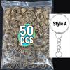 50 100Pcs Stainless Steel Metal Blank Keyring Keychain Split Rings Diy Keyfob Keys Ring Lobster Clasp Key Pendant Chains Buckles