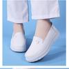 Women's Genuine Leather Breathable Non-Slip Nurse Shoes - Soft Sole, Hollow Design for Autumn