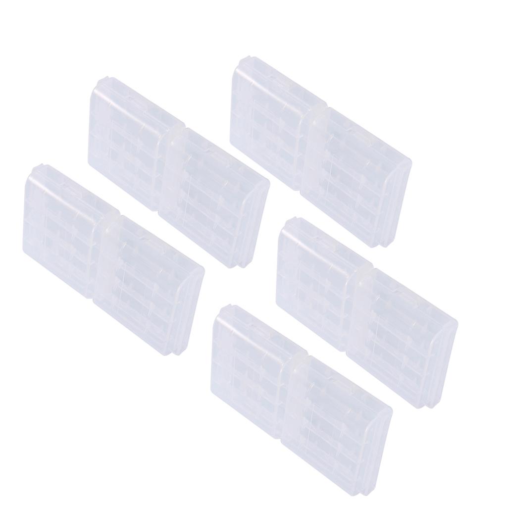 10 Pcs Multifunctional Transparent Hard Plastic Case Holder Storage Box For AA   Battery Battery Storage Box Battery Container AA [Capacity] 4 AA Ba