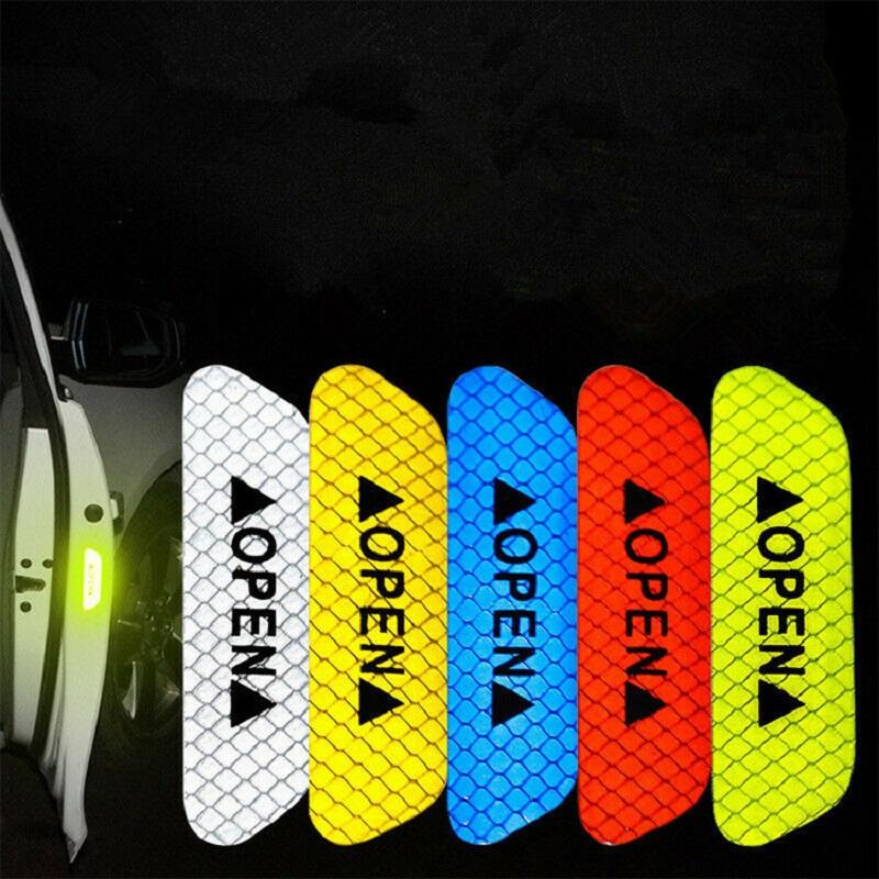 4PCS/set Car Reflective Strips Warning Stickers For Toyota Corolla Yaris Auris CHR Camry Prius RAV4 Highlander Car Door Stickers