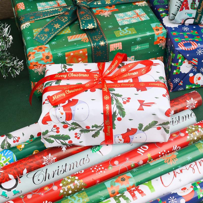 New Christmas Gifts Packaging Paper Santa Claus Snowflake Elk Xmas New Year Gift Wrapping Papers Holiday Atmosphere Decoration