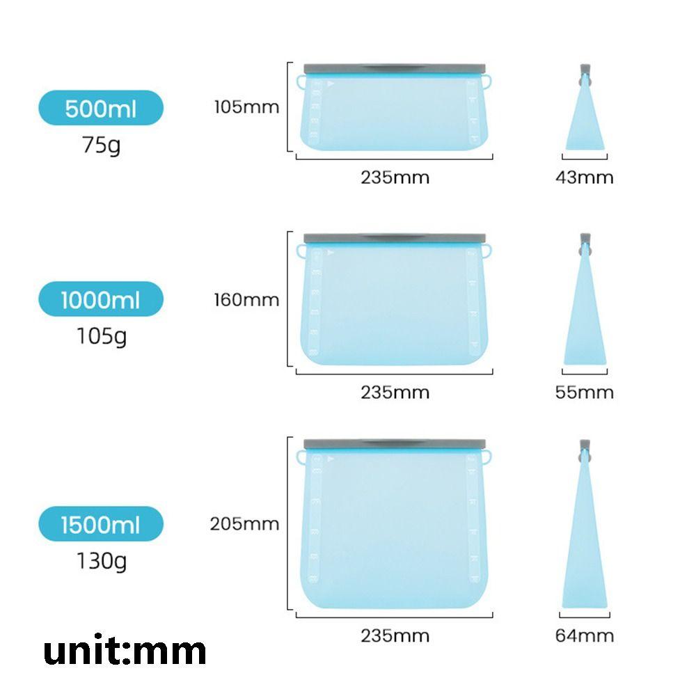 500/1000/1500ml Food Storage Container Microwave Dishwasher Safe Kitchen Fresh Bag  Cereal