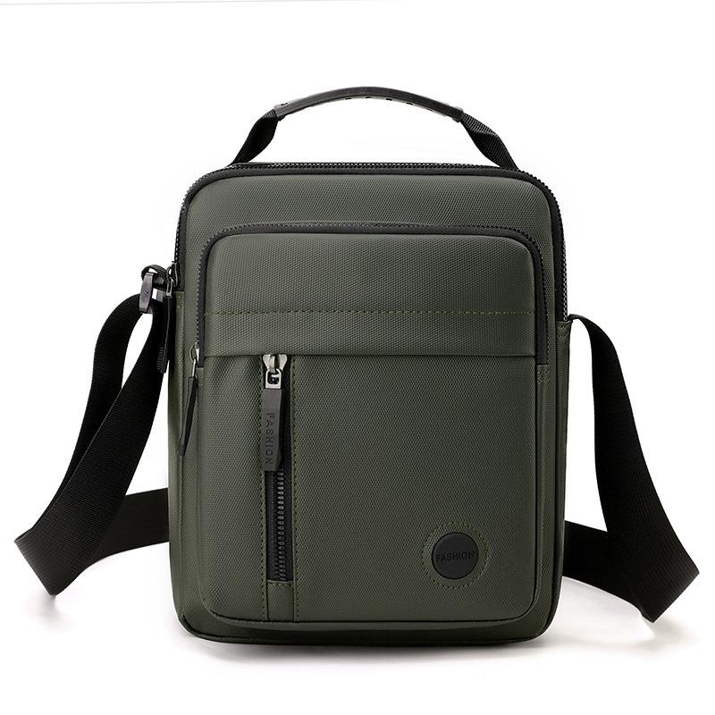 New Leather Film Simple Men's Shoulder Bag Casual Sports Bag Men's Solid Color Waterproof Trendy Bag Messenger Bag