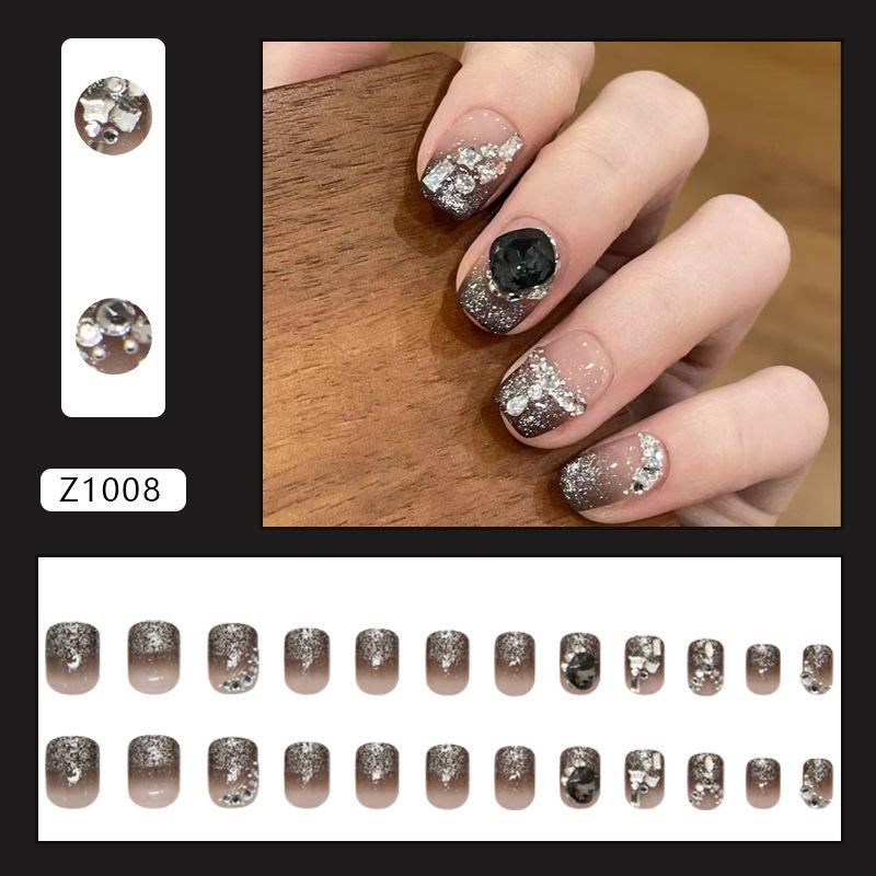 

Explosive flash pile drill gradual change glitter sweet cool dark European and American ins wind detachable pieces Wearing armor 24 pieces