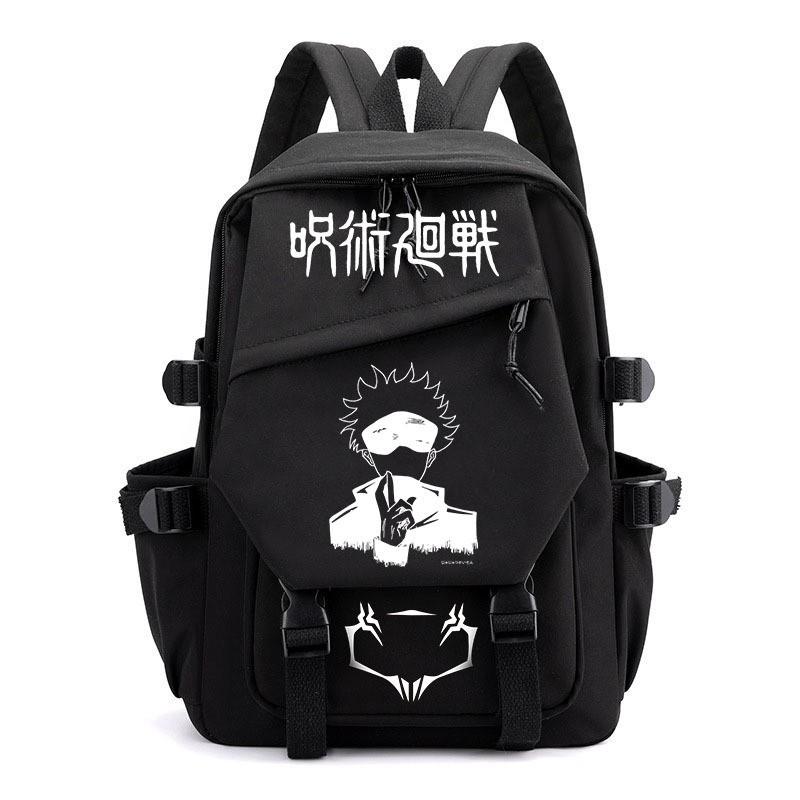 Anime Jujutsu Kaisen Iskolatáska Gyerekeknek Tinédzsereknek Diákoknak Nylon Kétvállú Táska USB Porttal Párnázott Pántokkal