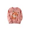 Girls' Sweatshirt, New Autumn Style, European and American Children's Pink Fox Long-Sleeved Bottoming Shirt, Beautiful and Cute Little Girl's Top