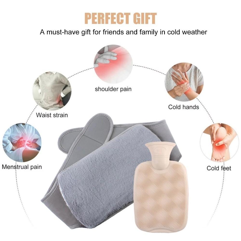 1000/2000ml Warm Water Bag Plush Cover Water-filling Hot-water Bag Foot Warmer Hot Water Bag Home
