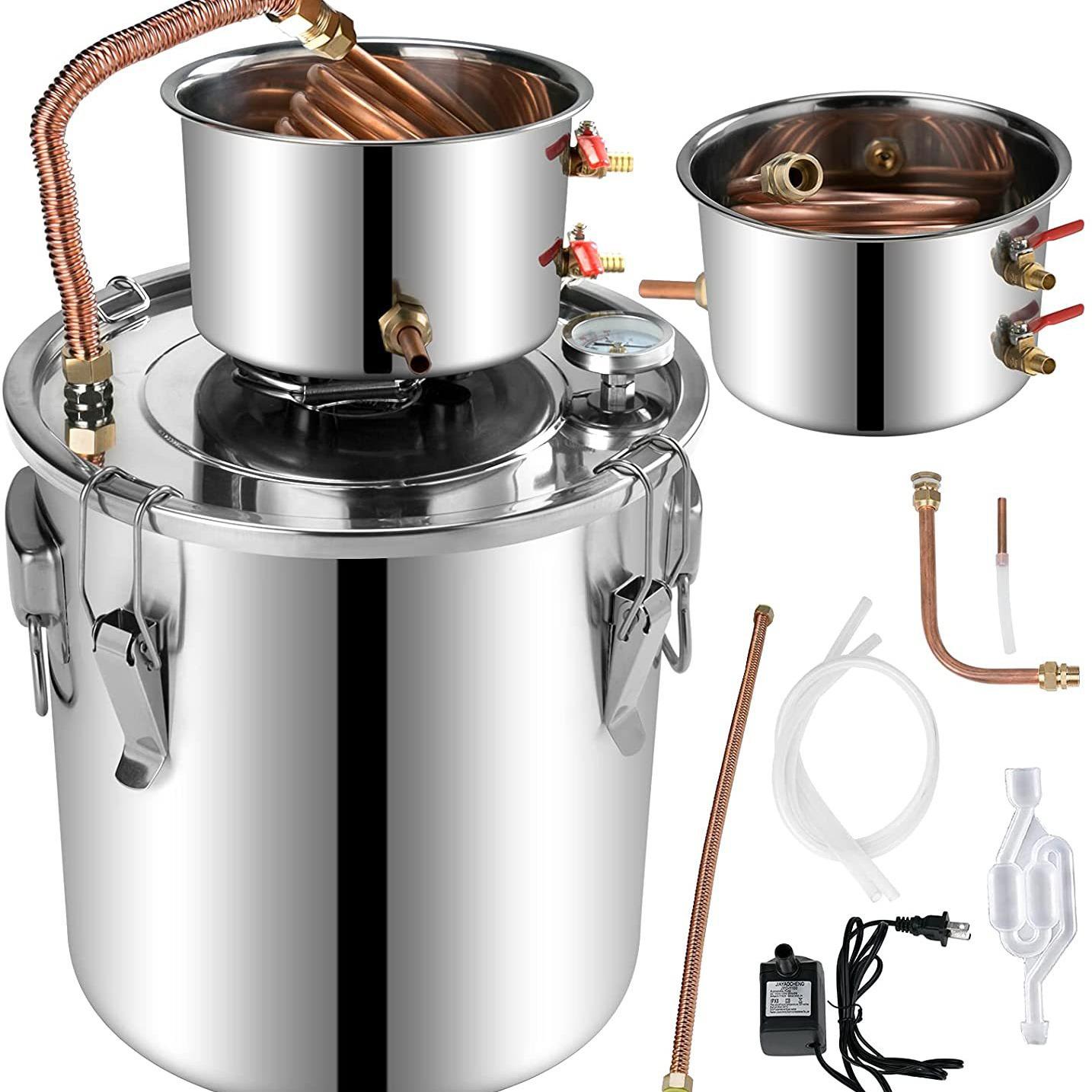 

Home Distiller for DIY Brandy and Alcohol Separation 3-gallon 2 pots