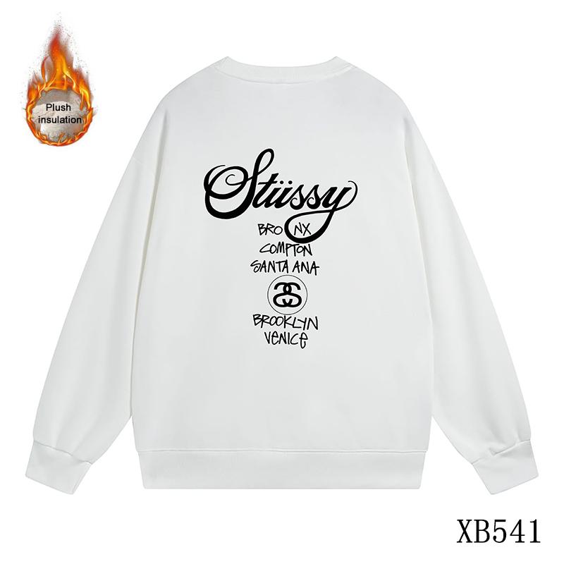 

Stussy 2023, осенне-зимний свободный свитер высокого качества из утепленного и плюшевого хлопка с принтом и круглым вырезом Stussy World Tour