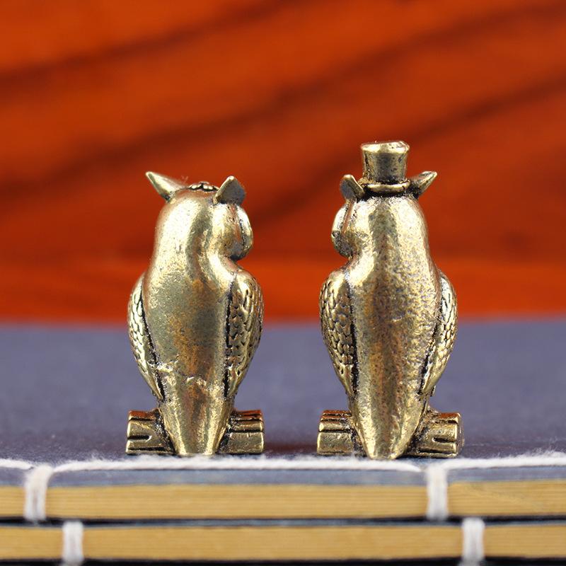 Brass Owl Ornament Handmade Boho Decor Creative Figurine Small Desk Decorations Unique Gift For Home Luxury Decor Home Decor