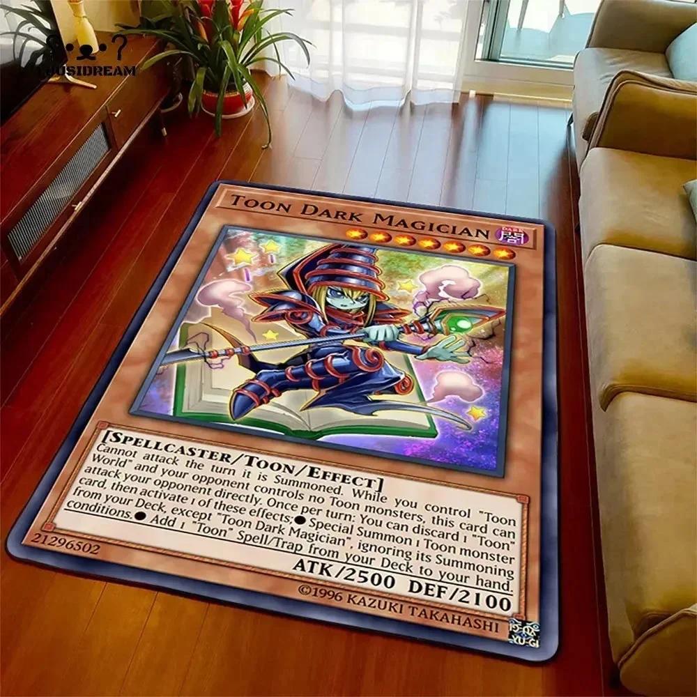 Yu-Gi-Oh Blauer Weißer Drache Anime Rutschfester Teppich Cartoon Bodenmatte für Wohnzimmer Schlafzimmer Dekorativer Bereichsteppich Perfektes Geschenk