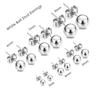 12pcs/set Simple Classic Stainless Steel Minimalist Big Small Round Ball Stud Earrings for Men Women Daily Jewelry Size 2-10mm