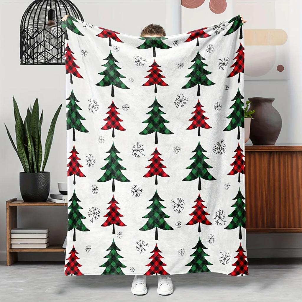 Country-Rustic Bohemian Christmas Flannel Blanket | Soft Warm - All-Season Throw for Sofa Bed Travel Pet, Perfect Holiday Gift