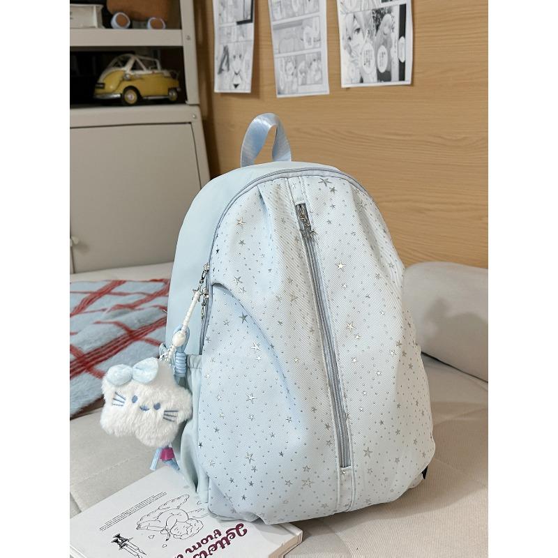 Spring New Schoolbag Women's Korean Ins Sweet Stars Girl Travel Small Backpack High Value Mori Backpack