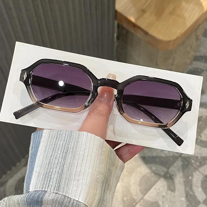 Small Frame Irregular Square Sunglasses Luxury Brand Designer UV Protection Punk Vintage Hip Hop Shades for Women Men