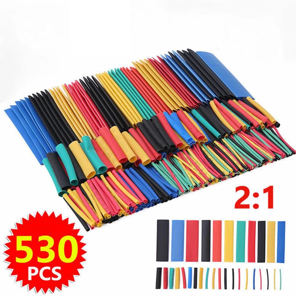 127/328/530pc HEAT SHRINK TUBING Sleeve Cable Wire Wrap Tube Assortment Kit Set Wire Cable Insulation Sleeved Protecter