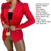 Cardigan Suit Jacket Women Coat Lapel Long Sleeve Solid Color Versatile Open Front Slim Fit Business Outerwear