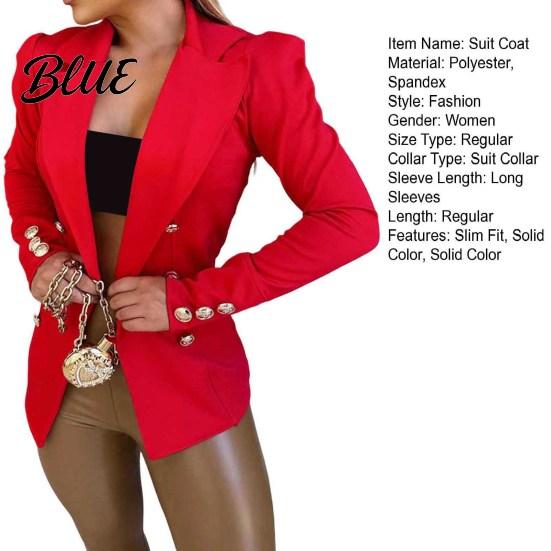 Cardigan Suit Jacket Women Coat Lapel Long Sleeve Solid Color Versatile Open Front Slim Fit Business Outerwear