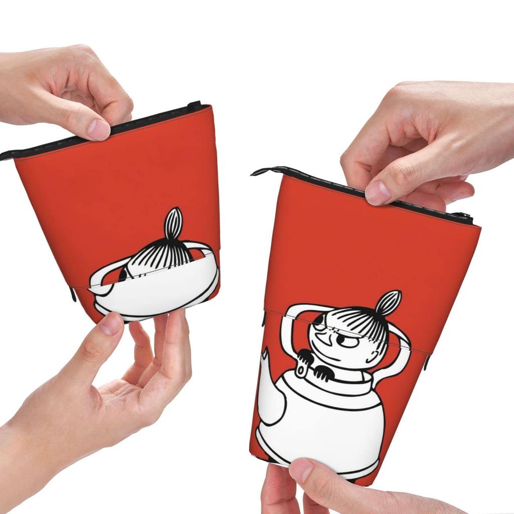 HTSW Standing Pencil Moomin Little My Simple and Multifunctional Stationery Pouch with Pencil Holder and Small Item Perfect for Students and Office