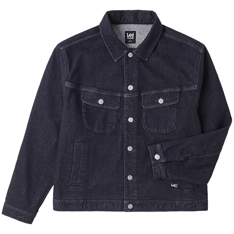 

Lee Men s Dark Blue Brushed Denim Jacket L