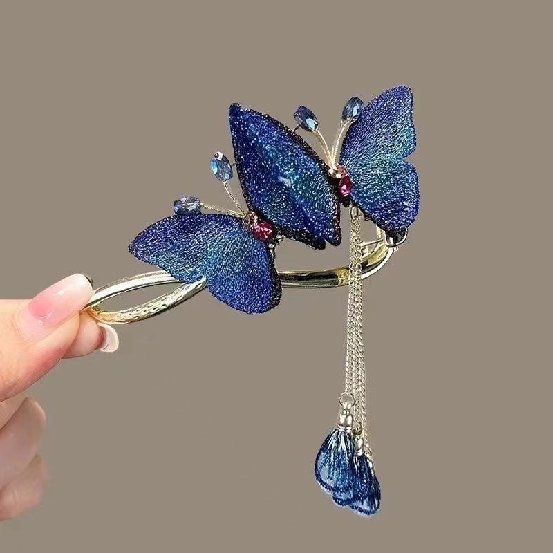 Ancient Style Lily Tulip Tassel Twist Hair Clip for Hanfu Updo