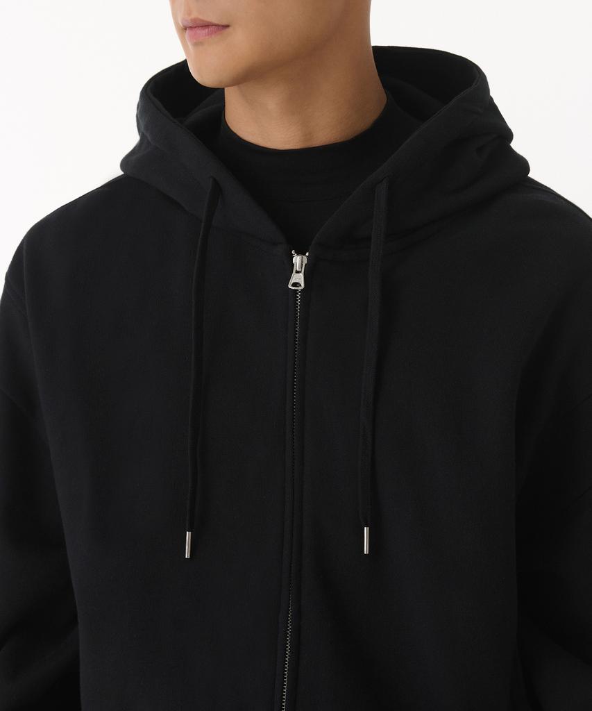 Musinsa Standard Extra Oversized Open Hooded Sweat Zip-Up [Black]