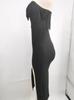 Elegant Tassel Waist-Cinching Bandage Evening Dress for Women
