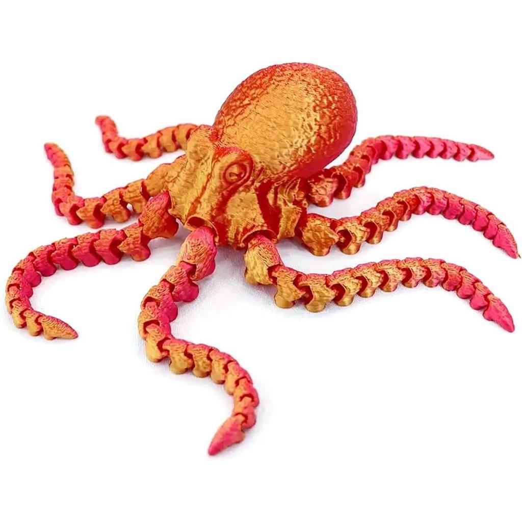 1PC 3D Printed Octopus Animal Toys, Octopus Dash Toys 3D Printed Gifts DIY Creative Decorations Joint Toys Home Decoration Christmas Birthday Gifts