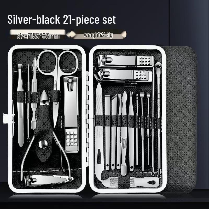 19-Piece Slant-Edge Nail Clipper & Ear Pick Manicure Set