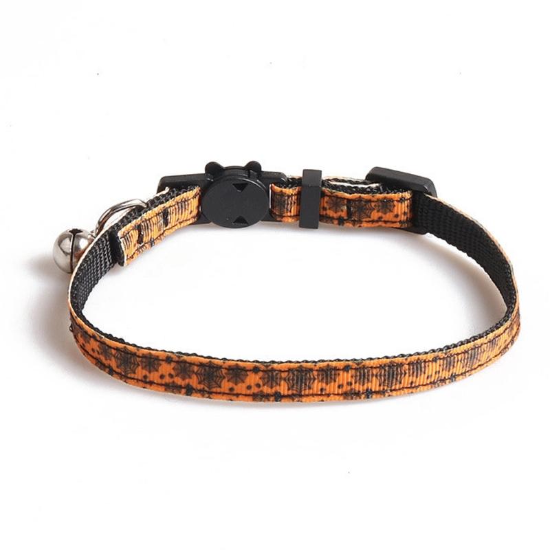 Halloween Collar for Cat Pet Breakaway Collar Suit for Dog Neck Decors Elegant Cat Collar with Castle Cobweb Rose Skull