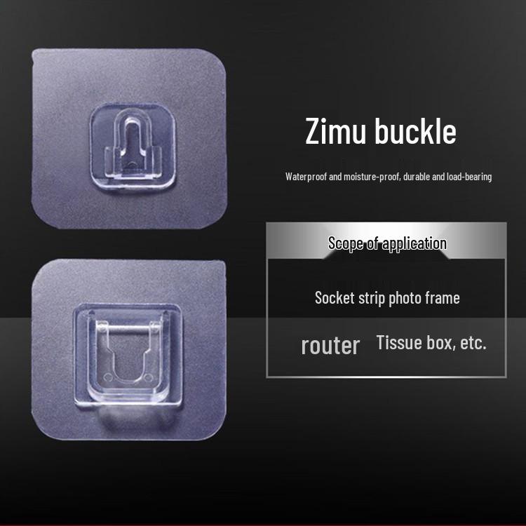 Multi-layer Adhesive Wall-Mount Storage Rack with Transparent Hooks for Bathroom