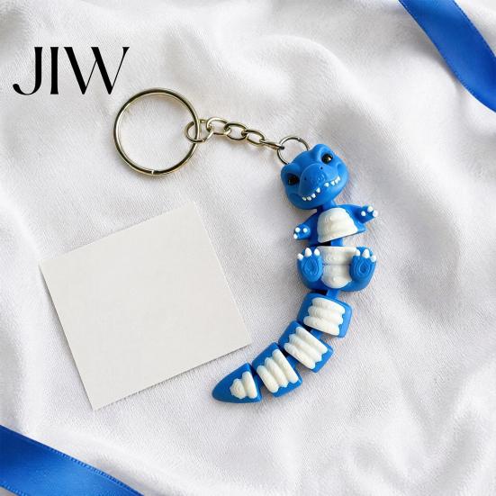 Mini Dinosaur Figure for Schoolbags 3D Printed Articulated Tyrannosaurus Rex Keychain Kids Adults Stress Relief, Flexible T-rex Pendant Backpacks