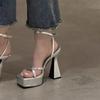 Fashion Women Shoes Summer High Heel Sandals Narrow Band Platform Women Sandals Shoes Fashion Open Toe High Heel Party Dress Ladies Shoe