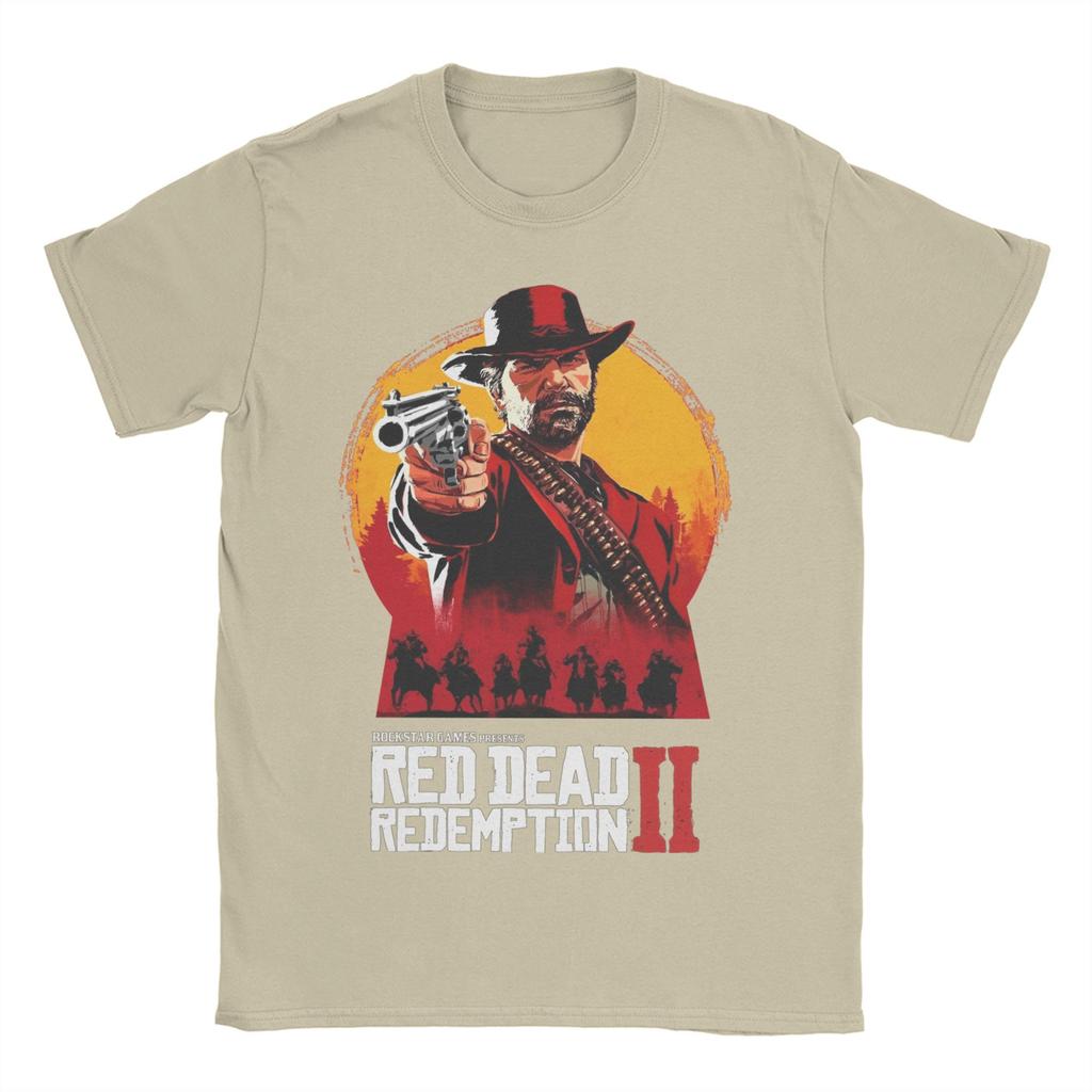 Cool Red Dead Redemption 2 Trička Pánská Kulatý Výstřih Bavlněná Trička Hip Hop Krátký Rukáv Trička Nápad na Dárek Oblečení